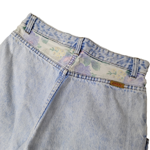 VTG Vintage High Rise Bare Back Jordache Jeans Floral Pockets Light Rinse 90s 28 - Picture 7 of 14